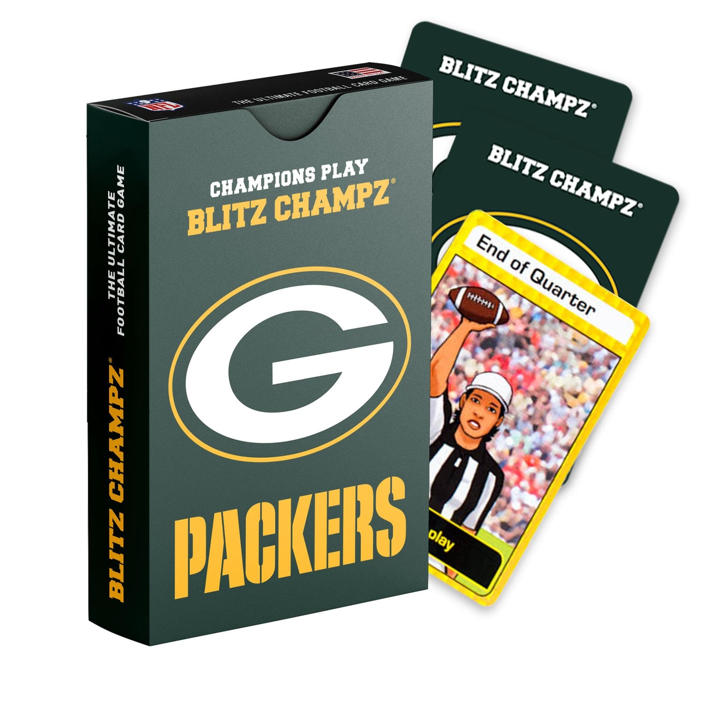 Blitz Champz Green Bay Packers - Official NFL Playing Cards & Green Bay Packers Gifts for Men & Women, Fun Travel Card Games for