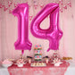 40 Inch Number Balloons 14, Hot Pink Helium Foil Number 14 Balloons, Large Number Balloon Age Balloon For Boys Girls Birthday Pa