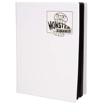 Monster Binder - 4 Pocket Trading Card Album - Matte White (Anti-Theft Pockets Hold 160+ Yugioh, Pokemon, Magic The Gathering Cards)