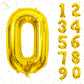 Beeyaky 40 Inch Gold Number Balloon, Helium Mylar Foil, Number 0 for Birthday & Anniversary Decorations