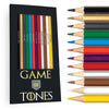 Game of Tones Colored Pencil Set for Fans of Game of Thrones | Set of 12 Parody Pencils | Each Color Pencil is Foil-Stamped with