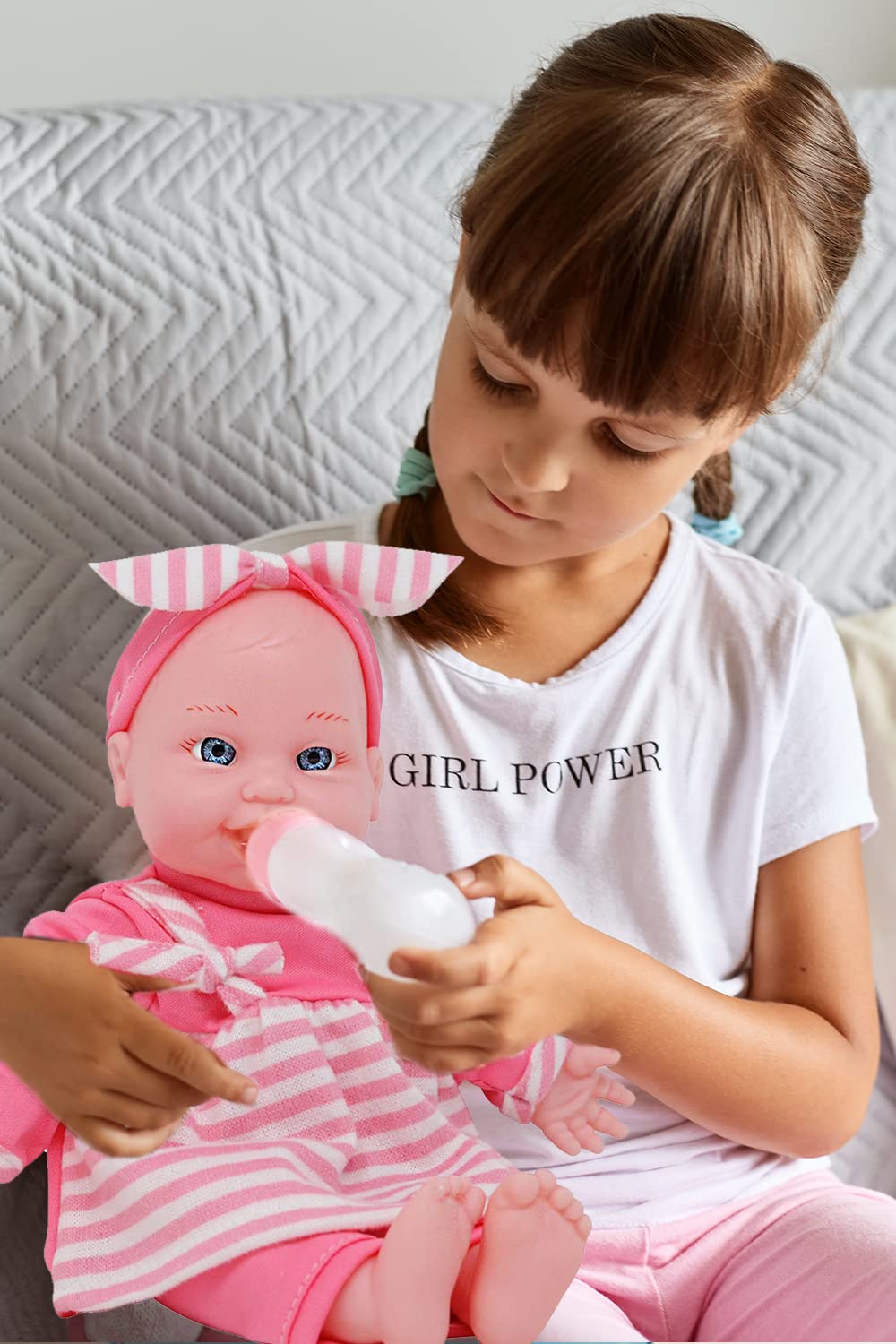 12 Inch Baby Dolls For 3 Year Old Girls - Soft Body Interactive Baby Doll That Can Talk, Cry, Sing And Laugh - Makes Cute Gibber