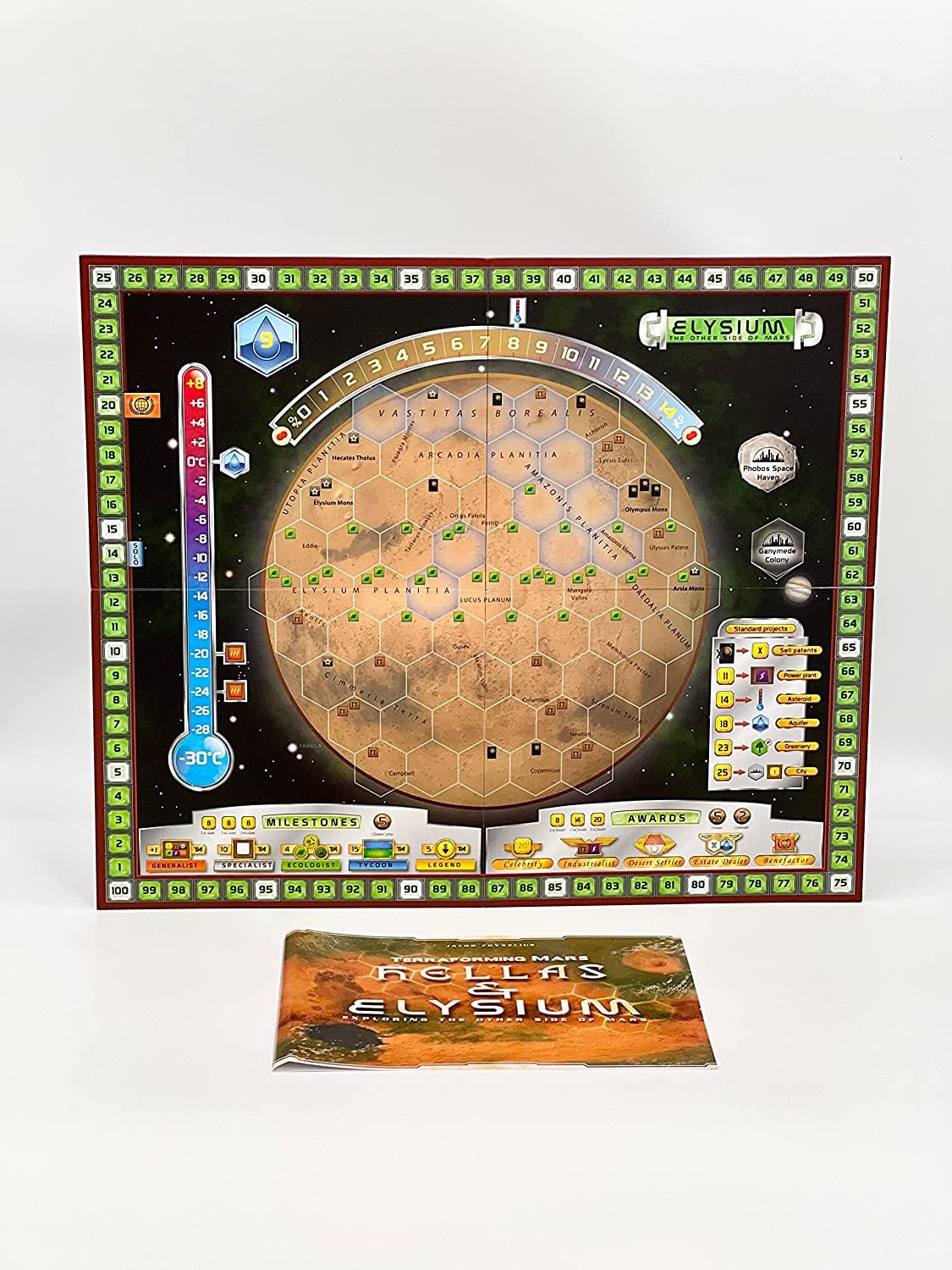 Stronghold Games Terraforming Mars: Hellas Elysium Expansion - Strategy Board Game, Cardboard, Tan, Model STG07200