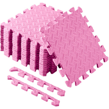 Shihanee Foam Floor Baby Tiles Foam Floor Mats Play Mats Bulk With Borders Interlocking For Kids Baby Playroom Nursery Gym (Ligh
