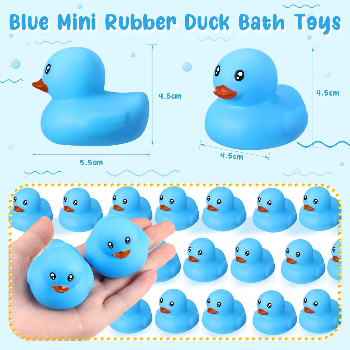 Hungdao 24 Pcs 2 Inch Mini Rubber Ducks For Kids Children Party Favors Bulk Bath Ducks Summer Pool Floating Toys Birthday Gifts