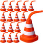 Sawysine 16 Pack Construction Cone Cups with Straws Bulk, Traffic Cones Party Favor 10 oz Plastic Reusable Kids Race Cups Set fo