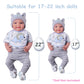 Babeside 6 Pcs Reborn Baby Doll Clothes For 17-22 Inch Dinosaurs Baby Doll Clothes Outfits With Hat Headscarf Newborn Boy&Girl