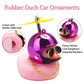 Wonuu Pink Duck Car Dashboard Decorations Rubber Duck Car Ornaments Cool Duck With Propeller Helmet Sunglasses Gold Chain (Gorgeous Rose)