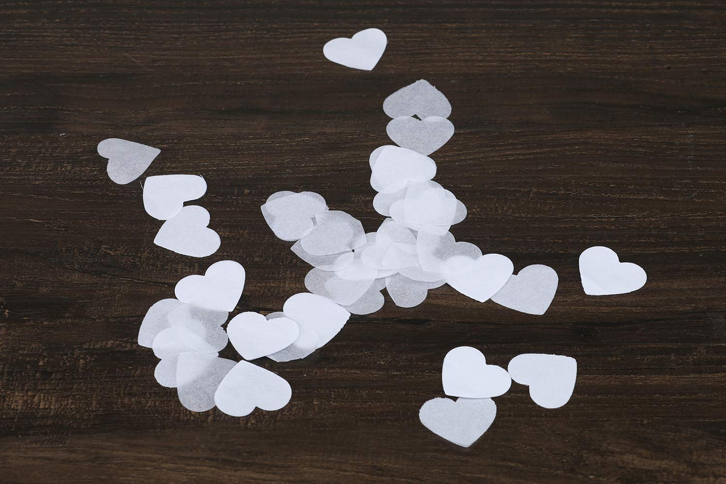 BATTIFE 7.1 Oz White Heart Shaped Confetti, 25000Pcs Tissue Paper, Table Confetti for Wedding Celebrations Party, 200 Gram