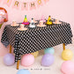Zjdhpty 3Pack Tablecloths For Rectangle Tables Black Polka Dot Plastic Disposable Table Cloths For Parties Mini Mouse Table Clot