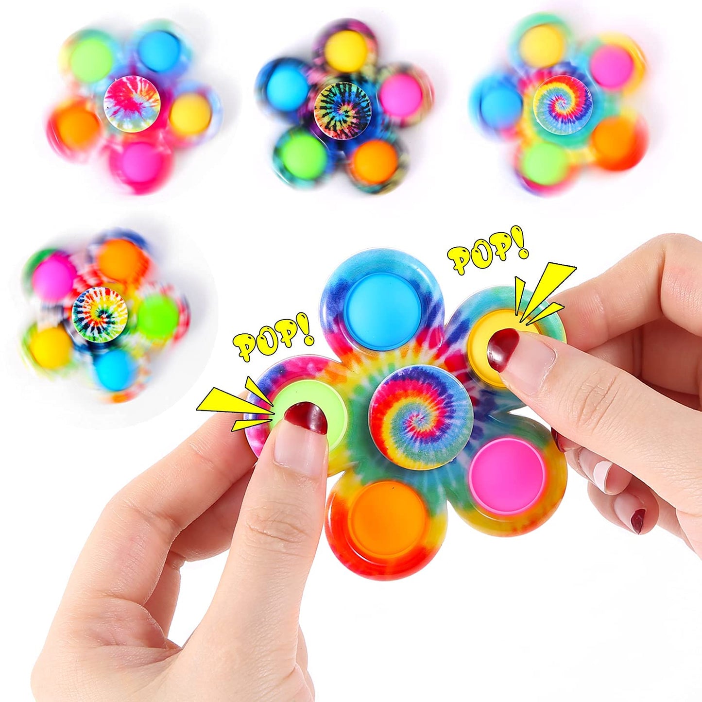 Fidget Spinner Bulk 4 Pack, Easter Basket Stuffers Sensory Fidget Toys For Kids Adults, Fidget Spinners Anxiety Stress Relief, A