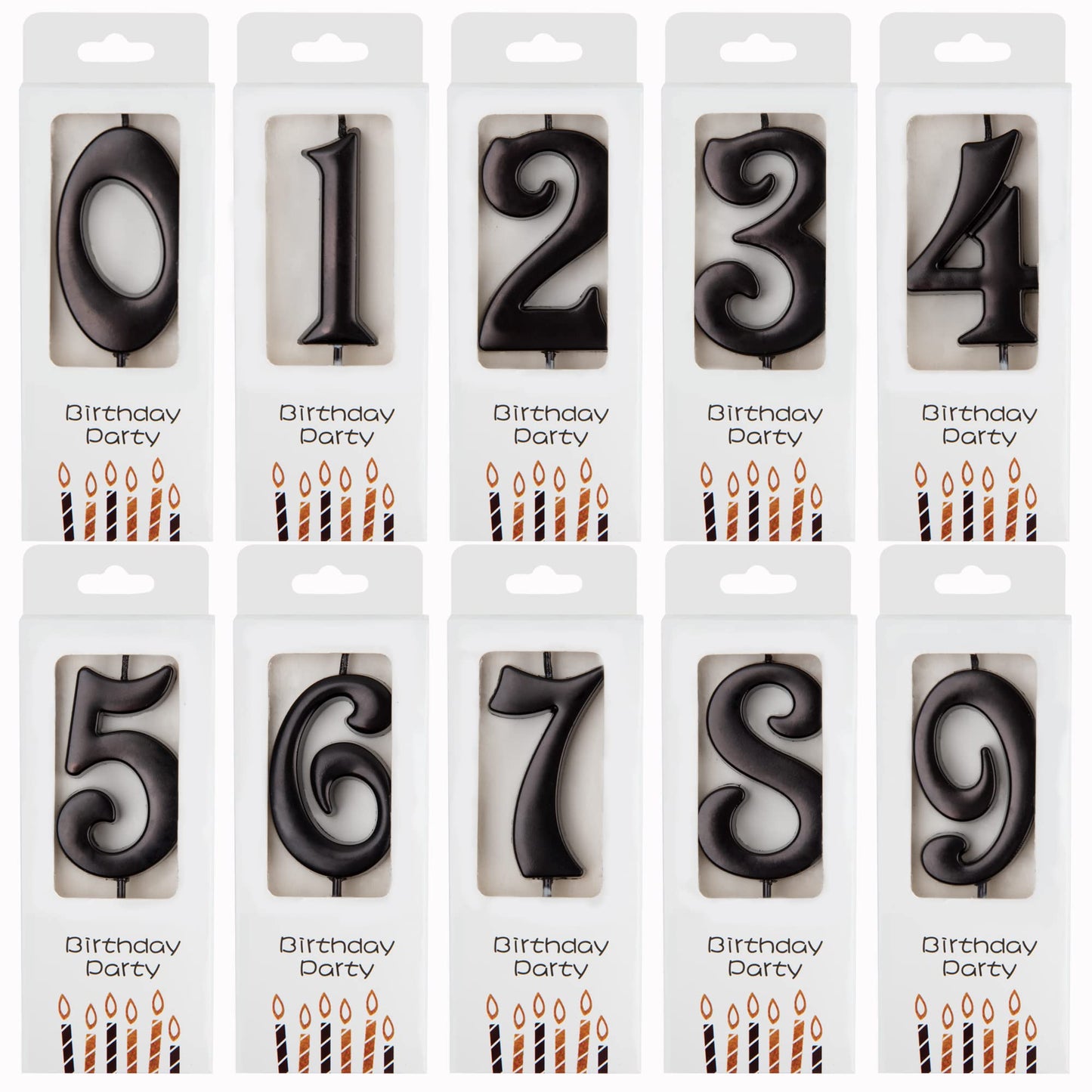 PHD CAKE 10-Count 0-9 Black Number Birthday Candles, Number One Birthday, Black Number Candles, Party Celebration, Baby Showers