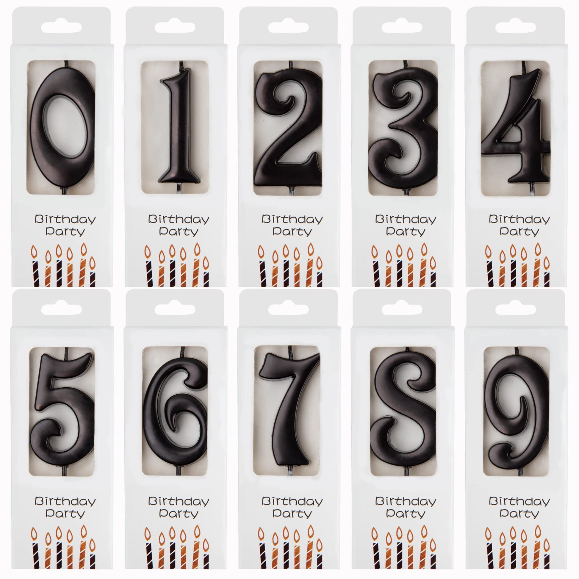 PHD CAKE 10-Count 0-9 Black Number Birthday Candles, Number One Birthday, Black Number Candles, Party Celebration, Baby Showers