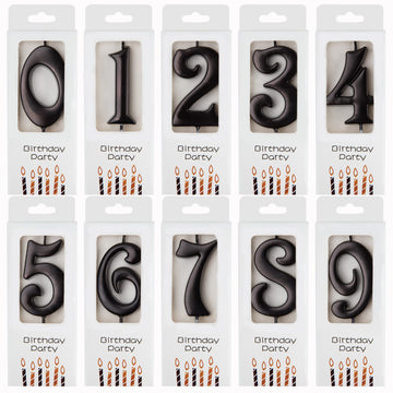 PHD CAKE 10-Count 0-9 Black Number Birthday Candles, Number One Birthday, Black Number Candles, Party Celebration, Baby Showers