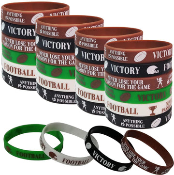36 PCS Football Motivational Rubber Bracelets - Super Bowl Sports/Football Birthday Party Favors Supplies Decorations Gifts Priz
