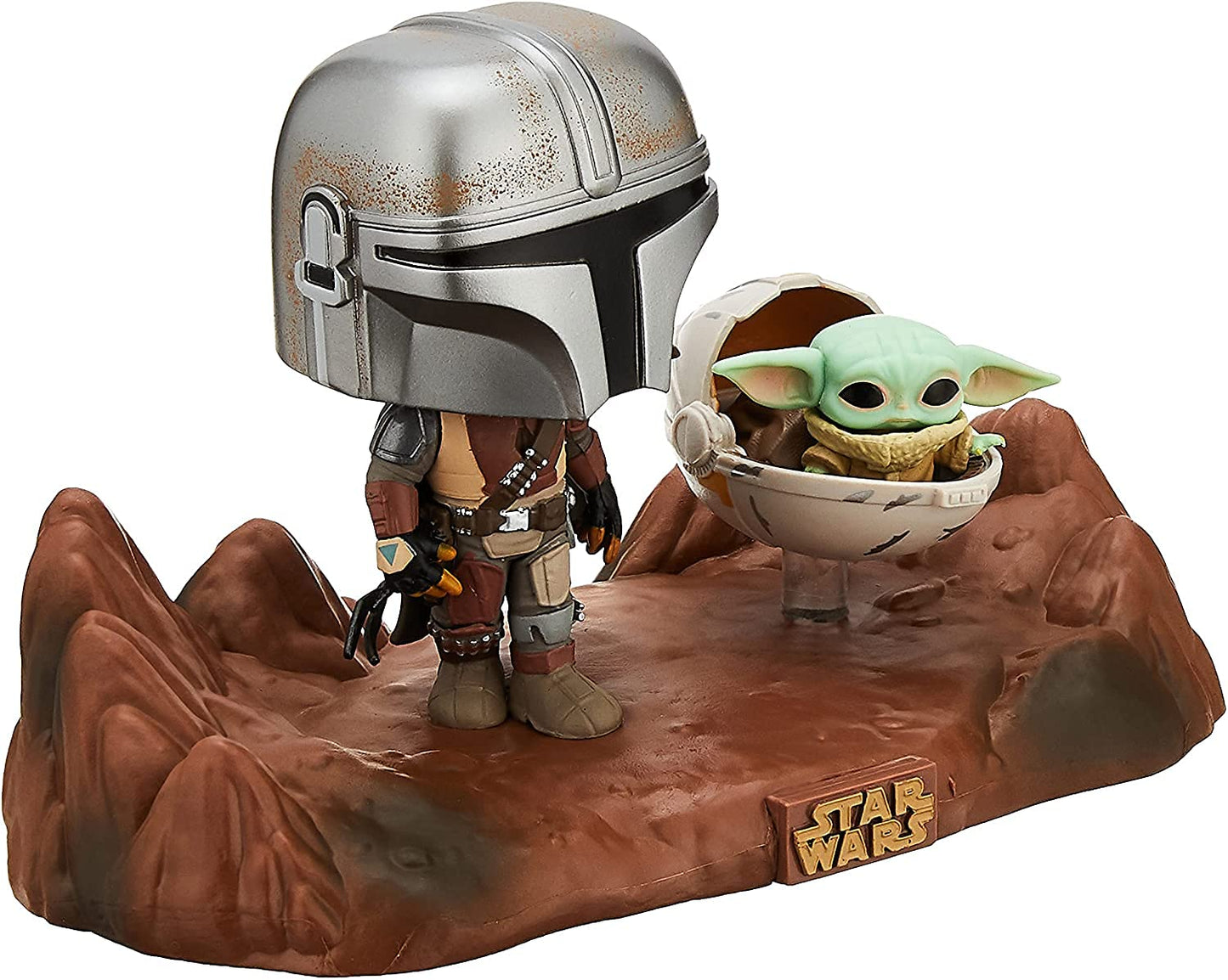 Funko Pop! Star Wars Moment: The Mandalorian with The Child, Vinyl, Multicolor, Standard Size, Model 49930