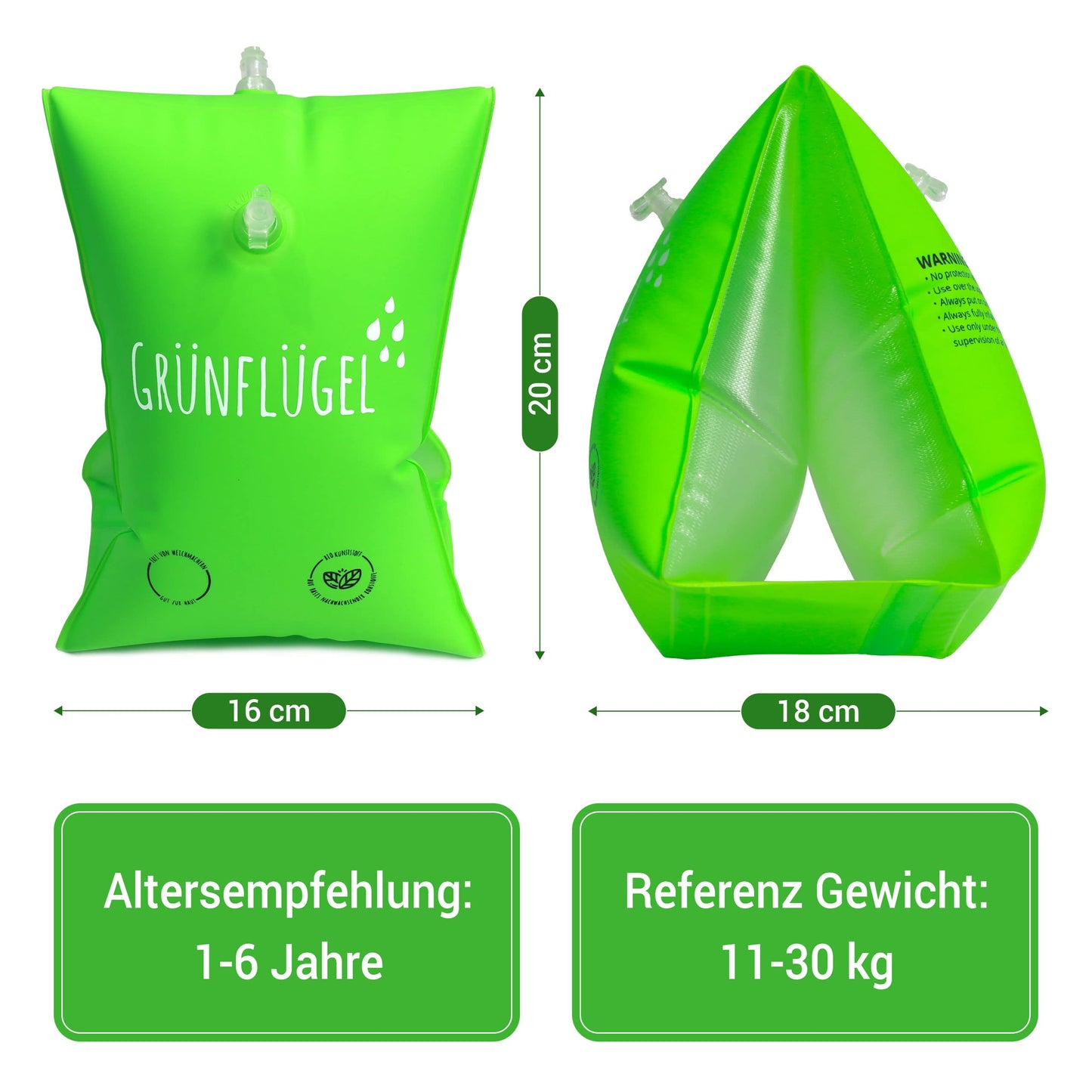 Grnflgel Toddler Arm Floaties 1-6 Years Old - Bio-Tpu I No Plasticisers & Skin-Friendly | Kids Water Wings For Kids 1-3 3-5 4-5