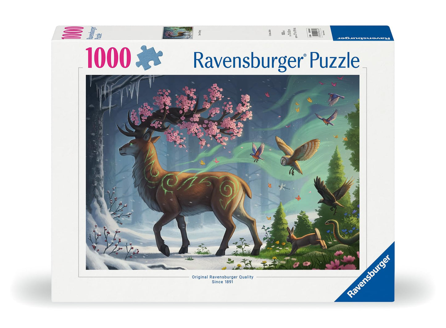 Ravensburger 1000 Piece Spring Deer Jigsaw Puzzle - Handcrafted, 27.6 x 19.7 inches, Multi Color, Model 12000616, Made in Germany