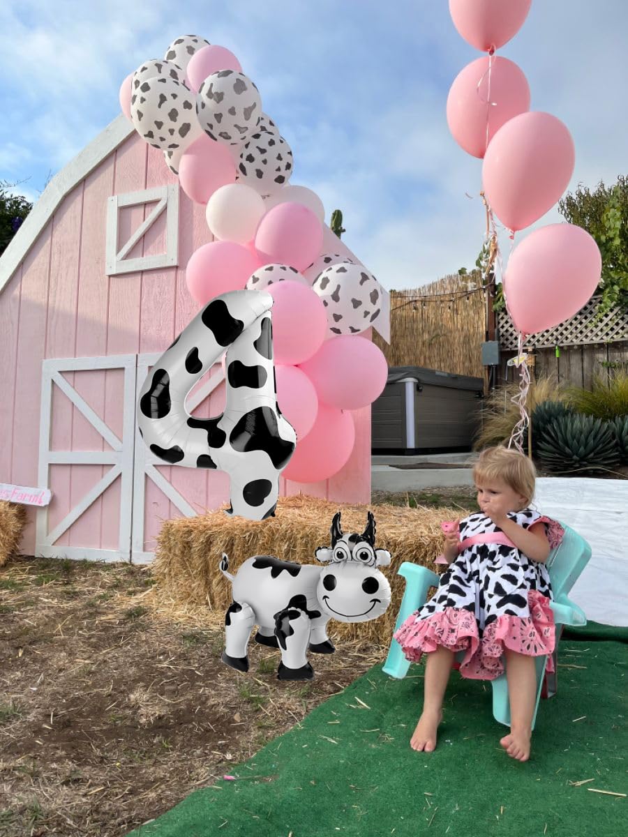 3D Cow Balloon For Western Cowboy Party Decorations,Cute Self Standing Cow Balloons For Western Cowgirl Theme Birthday Party Fav
