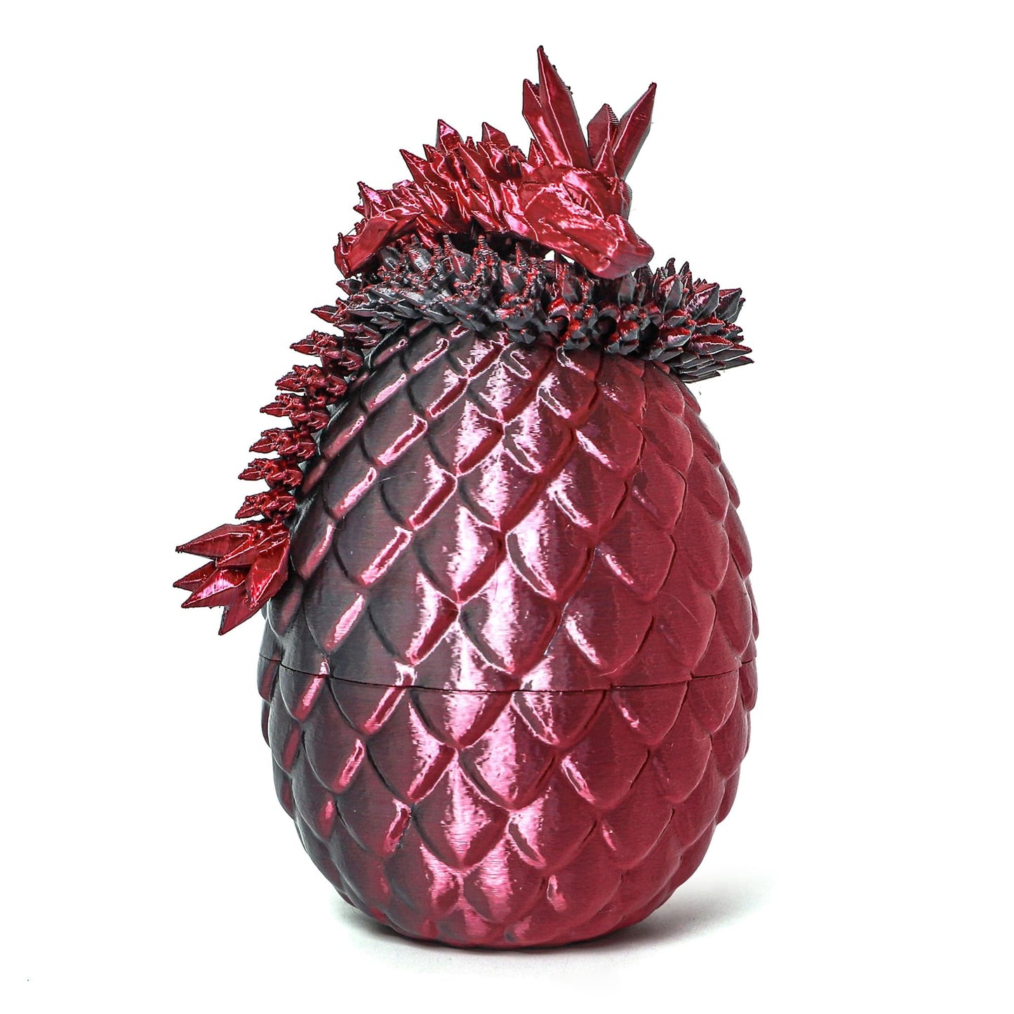 Flavery 3D Printed Dragon Egg with Flexible Crystal Dragon Inside, Colorful Fidget Toy, Birthday Gift, Desk Pet Figure - 12    D