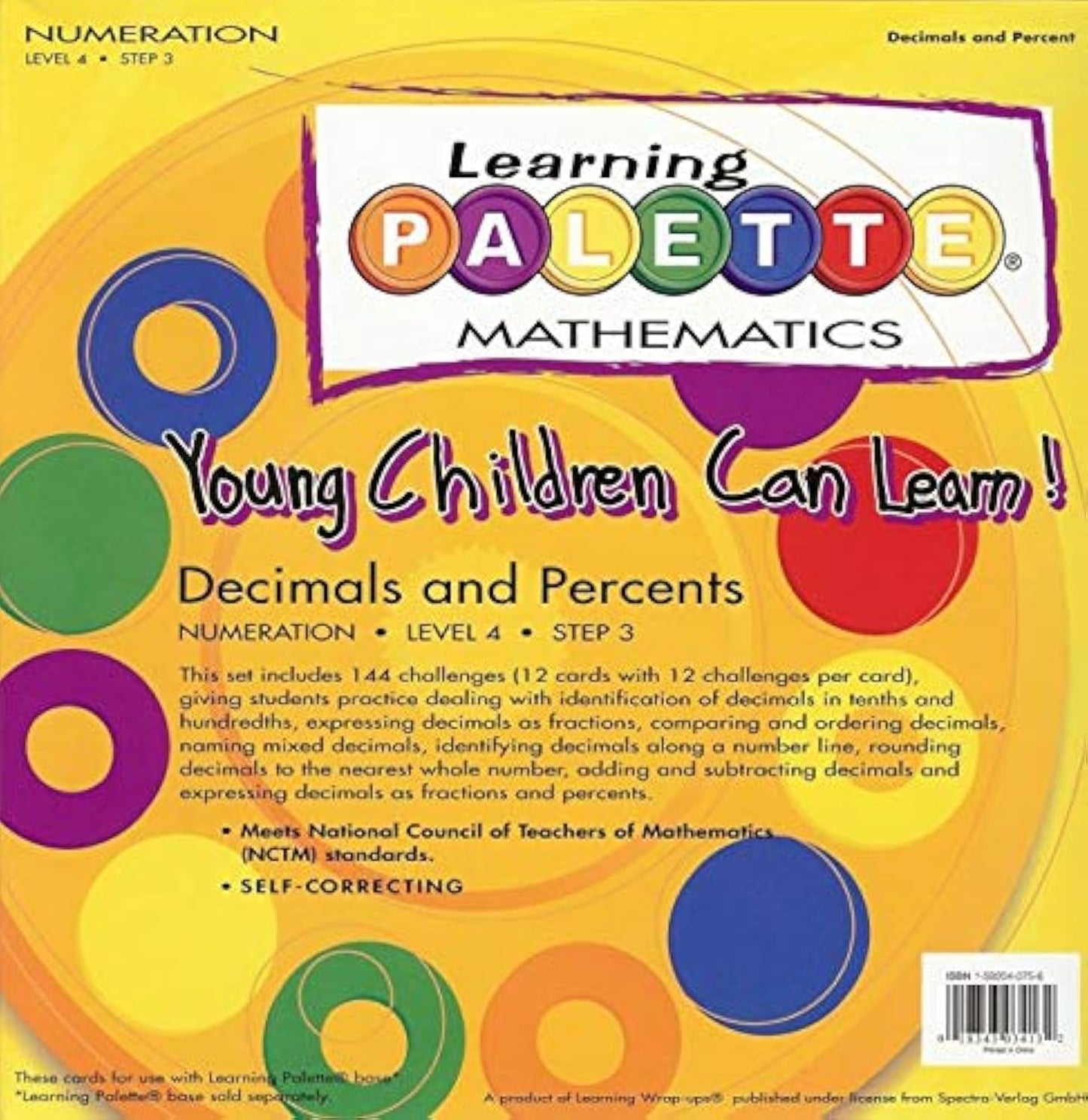 Learning Palette 4th Grade Math Learning Tool - Decimals and Percentages, Plastic Educational Resource