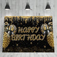 Large Gold Leopard Happy Birthday Backdrop Huge Leopard Happy Birthday Banner Cheetah Birthday Party Decoration Gold Leopard Bir