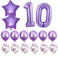 Lavender and Silver 10th Birthday Package: Glitter Sash, Crown, Foil Balloons & Latex Balloons