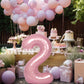 Suwen 40 Inch Pink Large 2 Number Balloons Big Foil Helium Number Balloons 0-9 Jumbo Happy 2Nd Mylar Birthday Party Decorations