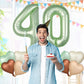 Biapian 40 Inch Sage Green Number 40 Balloons, Large Foil Number 4 & 0 Balloons With 18'' Olive Green Heart Balloon For 40Th Yea