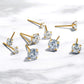 Kainier 5 Pairs 14K gold Plated Stud Earrings Set 316L Stainless Steel Earrings cubic Zirconia (cZ) Ear Stud for Women girls Hyp
