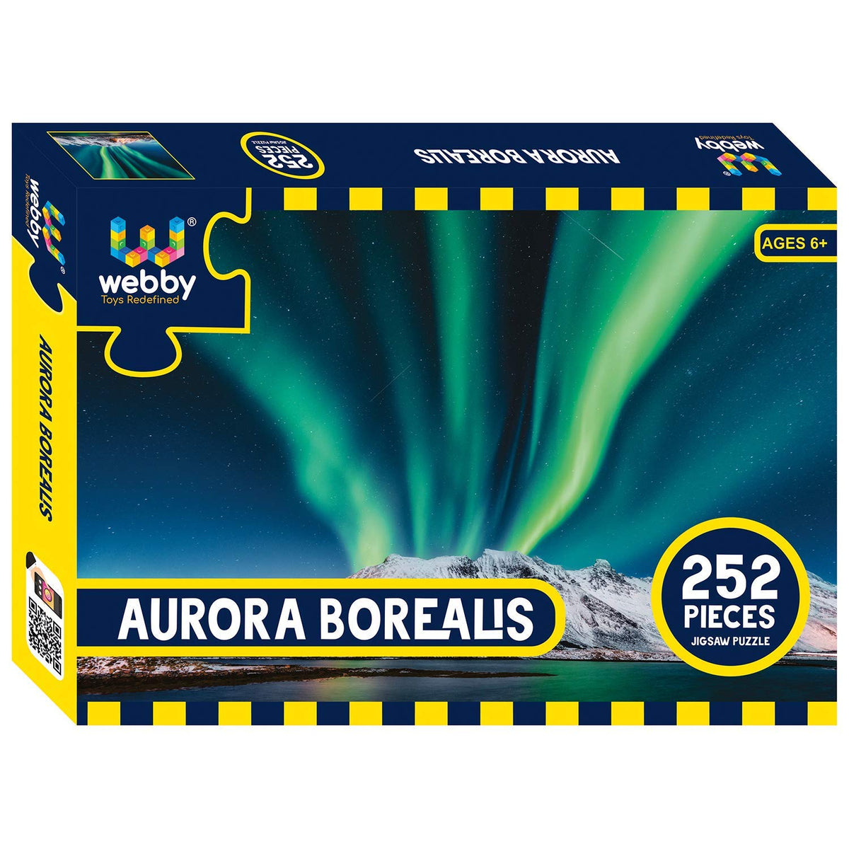 Webby Kid Aurora Borealis Jigsaw Puzzle, 252 Pieces,Multicolor