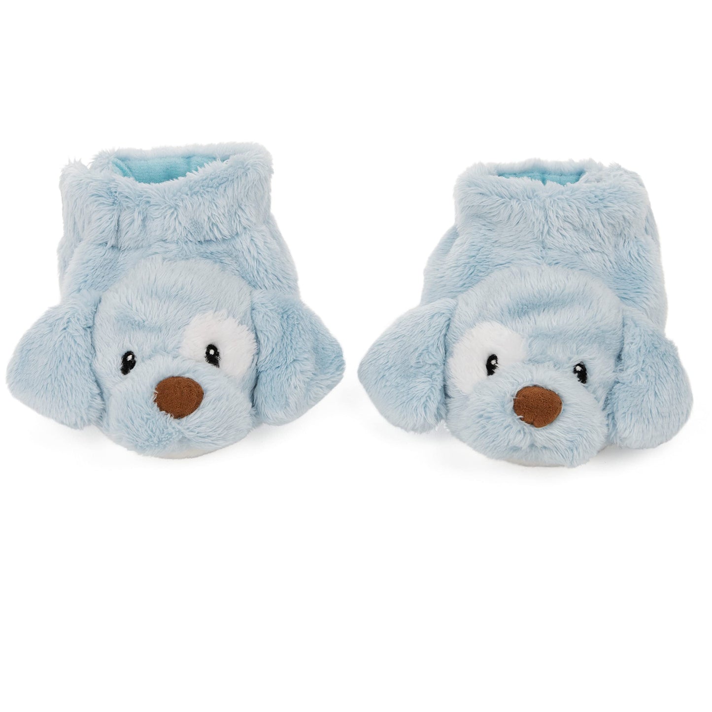 Baby Gund Spunky Puppy Rattle Booties Plush Baby Infant Shoes, Blue, One Size Fits All