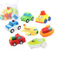 Toddler Bath Toys Bathtub Toy - Kids Floating Water Spray Toy Fun Bathtime With Boat, Plice Car,Fire Truck And Plane Plastic Toy For Baby Boys And Girls