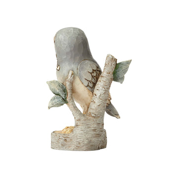 Enesco 4056970 Jim Shore Heartwood Creek White Woodland Owl On Branch Stone Resin Figurine, 4.49', Grey