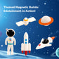MENYORD Space Exploration Magnetic Tiles (39PCS) STEM Building Set with Rocket & Astronaut Preschool Learning Building Set for Ages 3-8  for Boys Girls (Satellite  Spaceship)