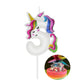 DERVENTA Birthday Candle Number White Unicorn Themed Party Decorations Beautiful Cake Topper 1 Piece (Unicorn Number 5)