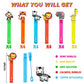Uoyoi Jungle Safari Party Favors,24Pcs Wild Animals Bubble Wands For Kids,Zoo Bubble Wand For Safari Wild One Birthday Party Sup