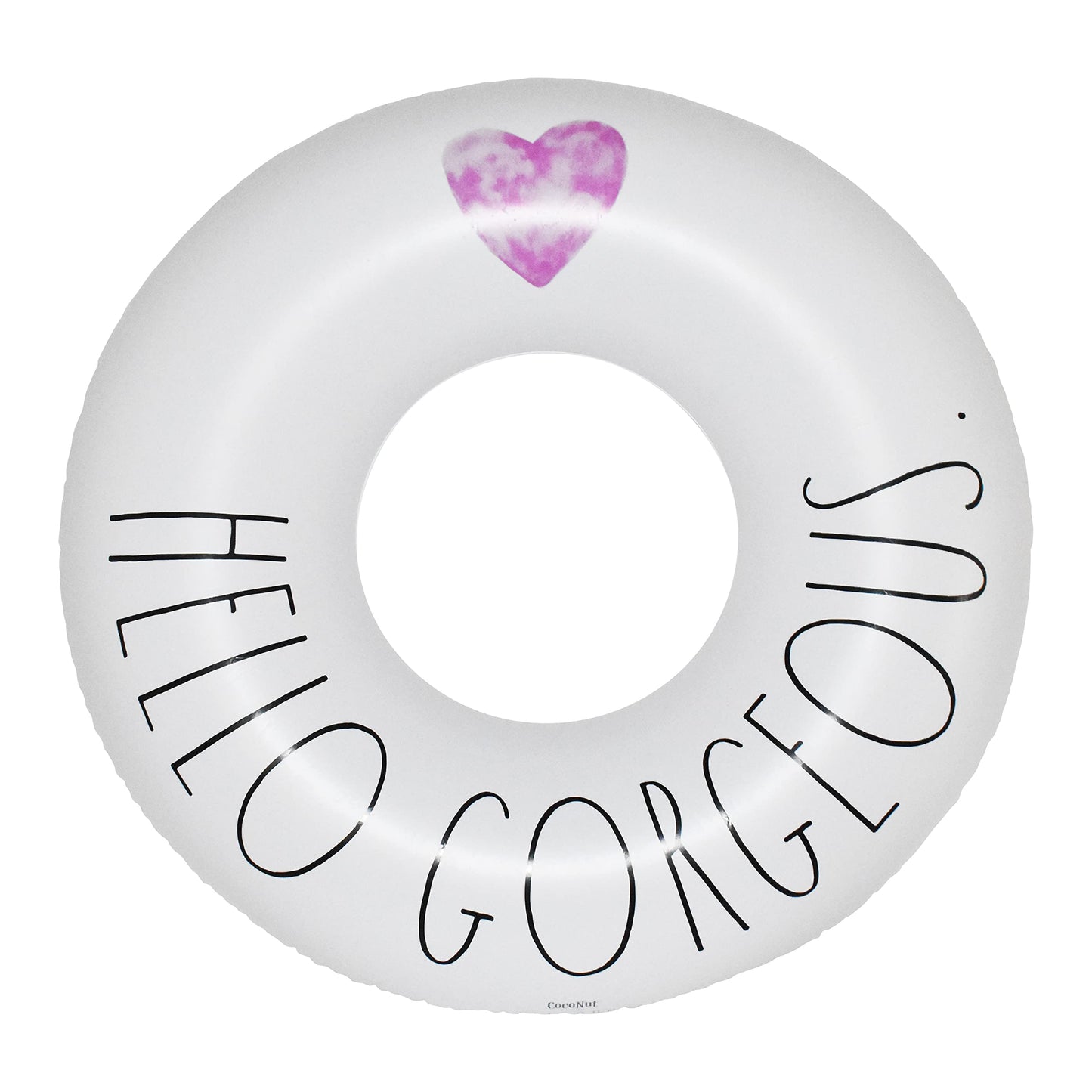 Rae Dunn X Coconut Float Ring Float - Adult Size Large 48 Inch Inflatable Raft & Durable Water Inner Tube - Stable Ride-On For S