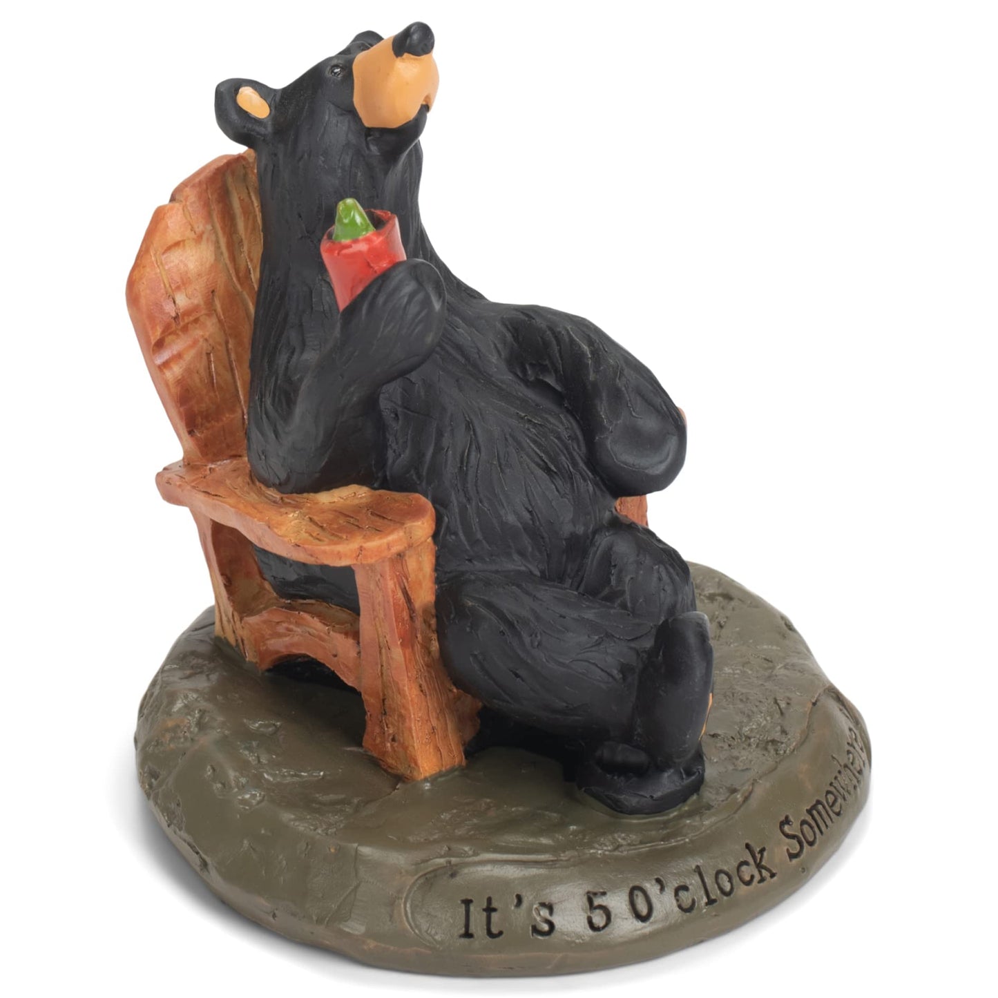 Demdaco 5 O'Clock Somewhere Black Bear 3 X 3 Hand-Cast Resin Figurine Sculpture
