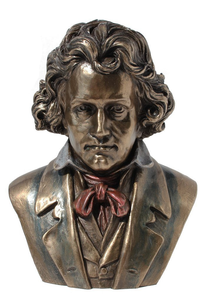 Veronese Design 6 1/2 Inch Ludwig Van Beethoven Bust Cold Cast Resin Bronze Finish Statue Realistic Figurine
