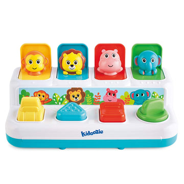 Kidoozie Pop ‘N Play Animal Friends, Pop Up Activity Toy For Learning Colors, Numbers, Animal Names And Sounds; Suitable For Toddlers Ages 12 Months And Older, Small