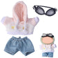 17cm Clothes Set(NO Doll)  Fashion Jeans & Unique Hoodie Dress-up Set  Handmade Clothing Designed for 17cm Doll.(Hoodie(Pink))