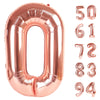 Rose Gold Number Balloon 40 Inch, 0 Number Balloons, 10 20 30 40 50 Numbers Balloon Birthday Decorations, Party Supplies For Wom
