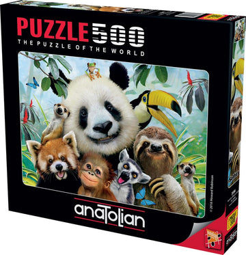 Anatolian Puzzle - Zoo Selfie, 500 Piece Jigsaw Puzzle, #3596