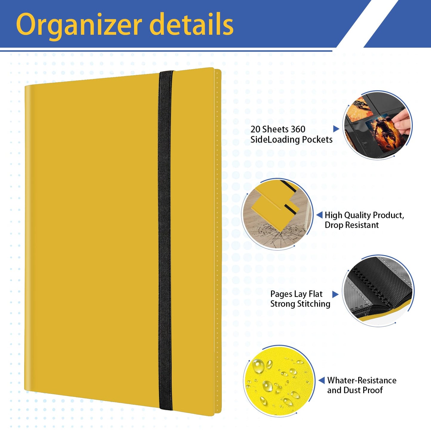 9 Pocket Trading Card Binder  enhanced Card Book for 360 Cards  Sturdy Card Album for Collectible Cards  Side-Loading