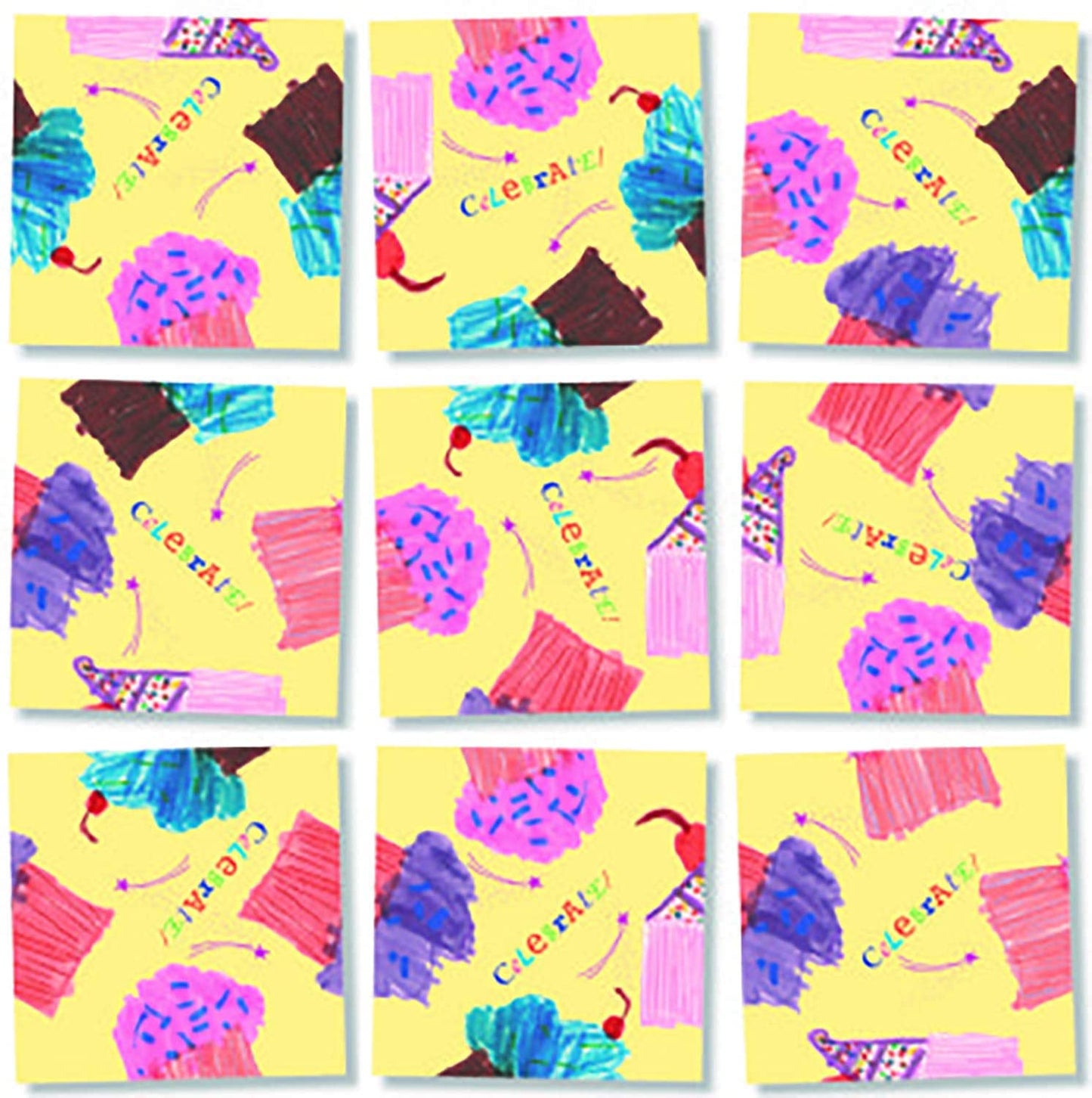 B.Dazzle Scramble Squares Cupcakes Puzzle - 9 Piece Brain Teaser - Engaging Mind Game for All Ages - 12 x 12 Size