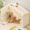 PIIKAGO Kids Tent Indoor with Stat Lights - Play Tent for Kids Ages 4-8  Toddler Playhouse with Cloth Curtain for Girls Boys  57  x 35  x 47  (Beige)