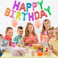 Canrevel Happy Birthday Banner 13Pcs 16 Inch Mylar Foil Letters Balloons Birthday Party Decorations For Kids And Adults - 3D Mul