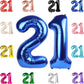 21 Balloon Number, Metallic Blue Number 21St Birthday Balloons 40 Inch, 21 Or 12 Years Old Metallic Blue Birthday Decorations Fo