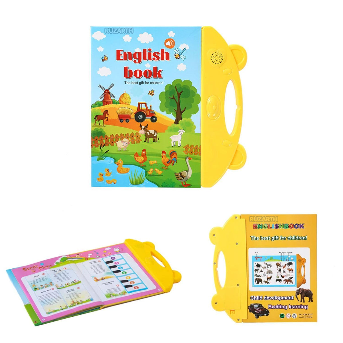 Talking English Learning Book For Kids 3+ Years | 13In1 Interactive Educational Sound Book With Abc, Numbers, Animals, Fruits,